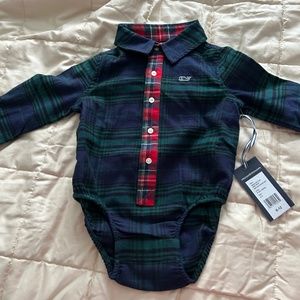 Vineyard Vines Baby Boy Button-Down One-Piece 6-12 Mo